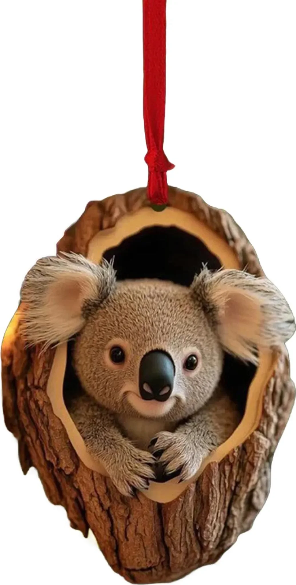 Weihnachtsbaumschmuck mit Eule & Waschbär – Acryl-Anhänger