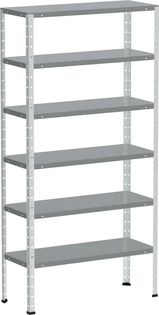 Kovona Metallregal 205x70x30 cm Weiß mit 6 Regalböden