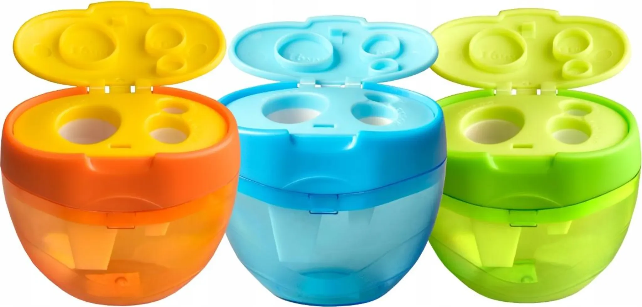 Dreifachspitzer mit 3 Behältern – transparent