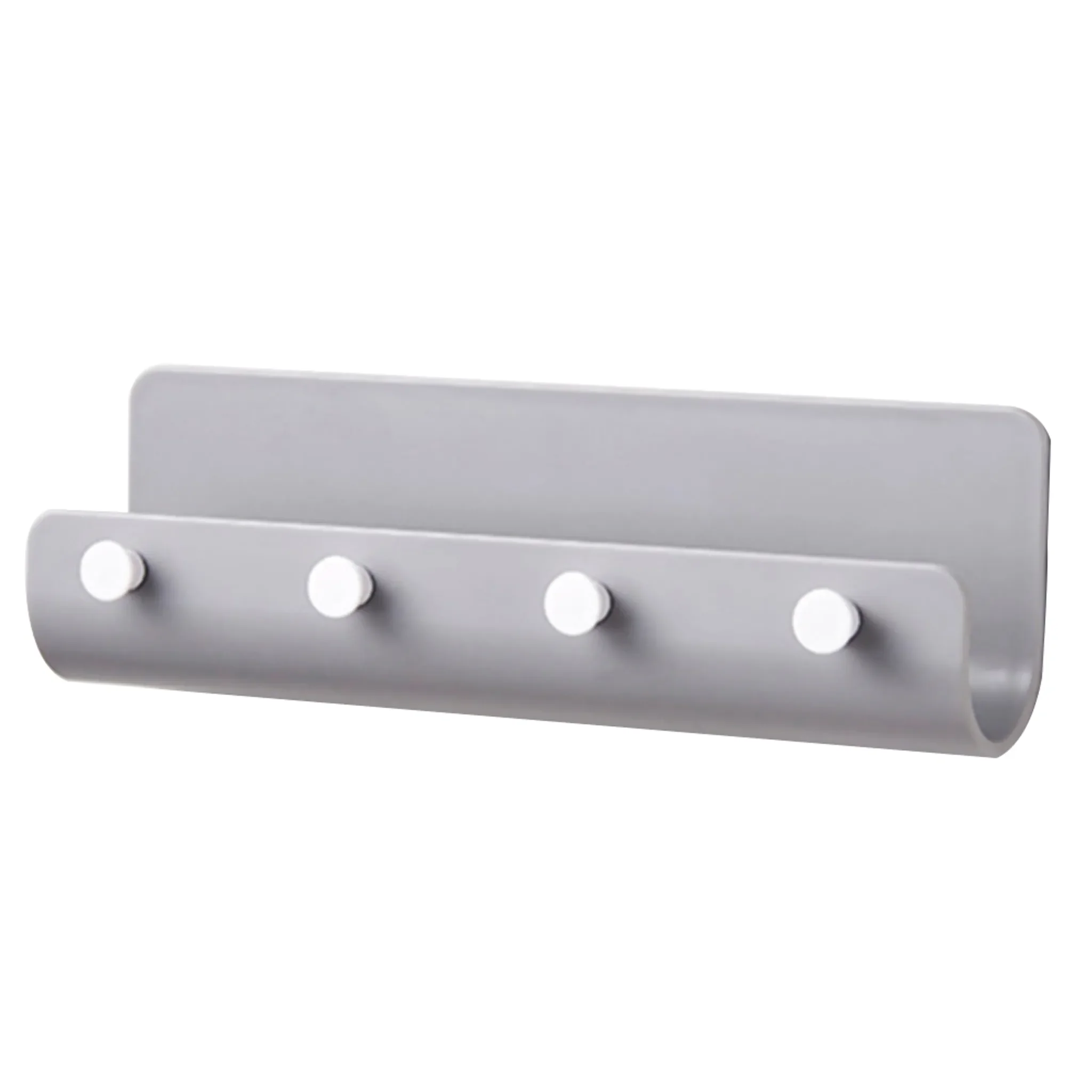 Minimalistisches Schlüsselbrett mit Ablage – selbstklebend, Grau