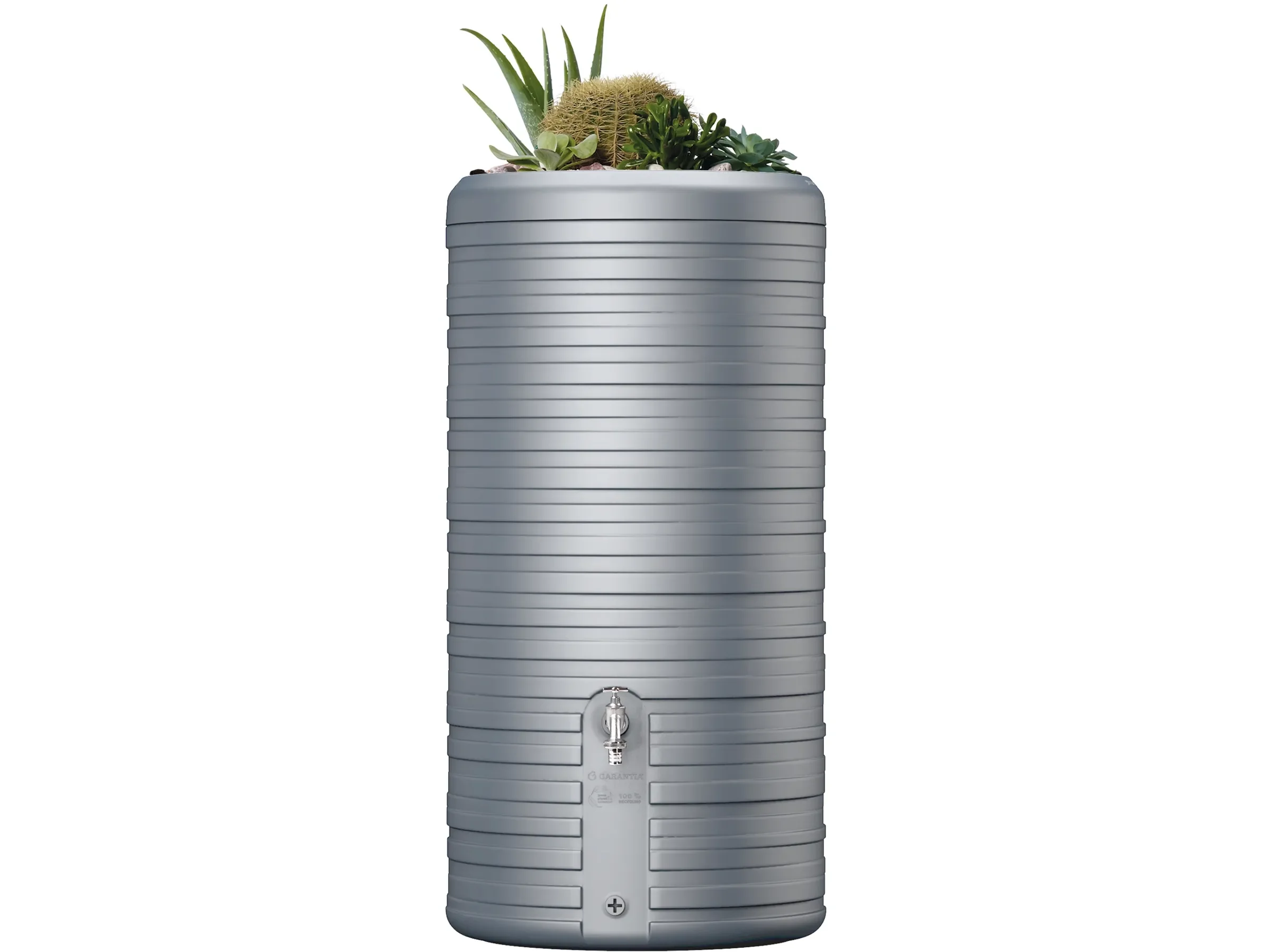 Garantia Nordic 2in1 Regentonne mit Pflanzschale 300 l steingrau