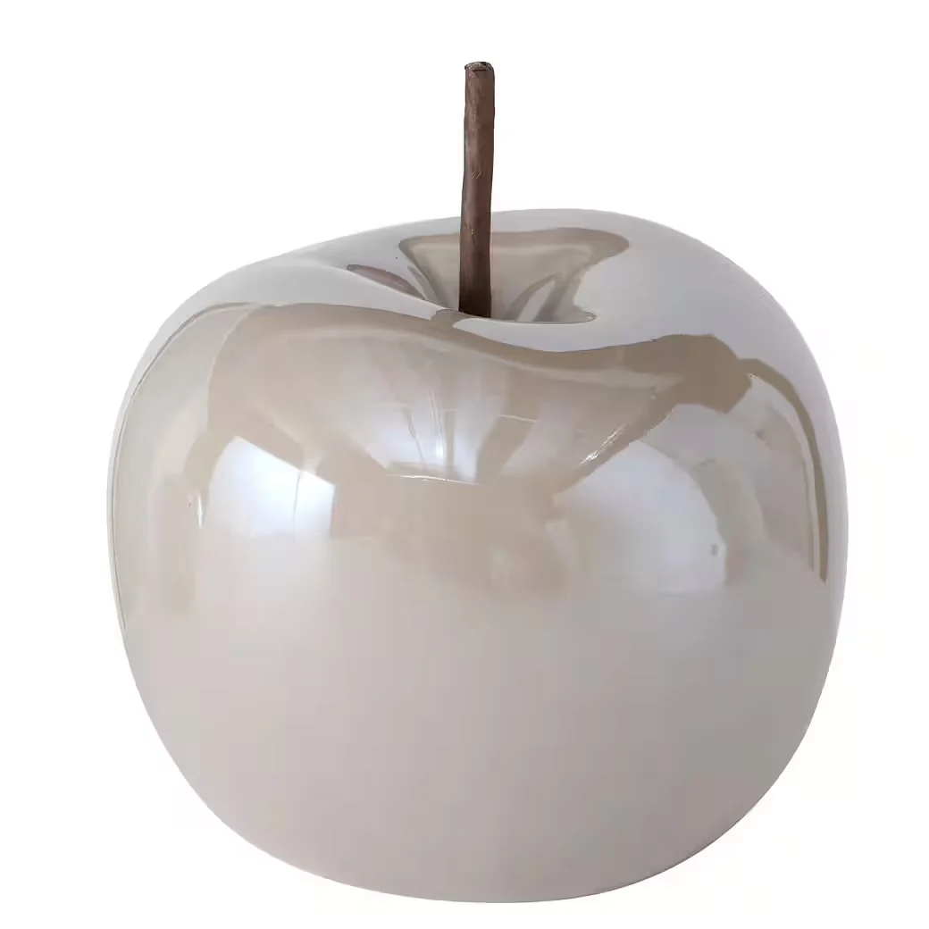 Dekoaufsteller „Perly“ – Apfel, Hellbraun, 12 cm