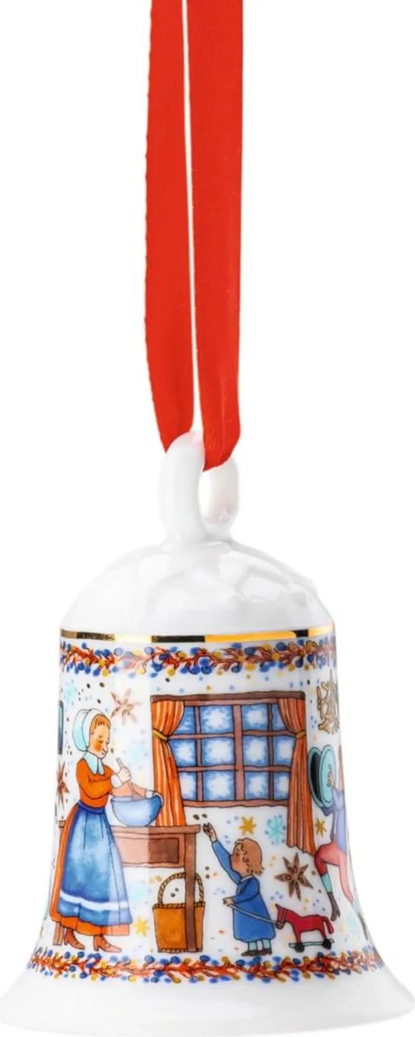 Porzellanglocke Weihnachten 2020 – „Weihnachtsbäckerei“, 7 cm