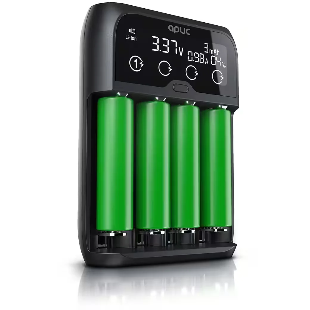 APLIC Universal Akkuladegerät für 18650 AA AAA mit Display