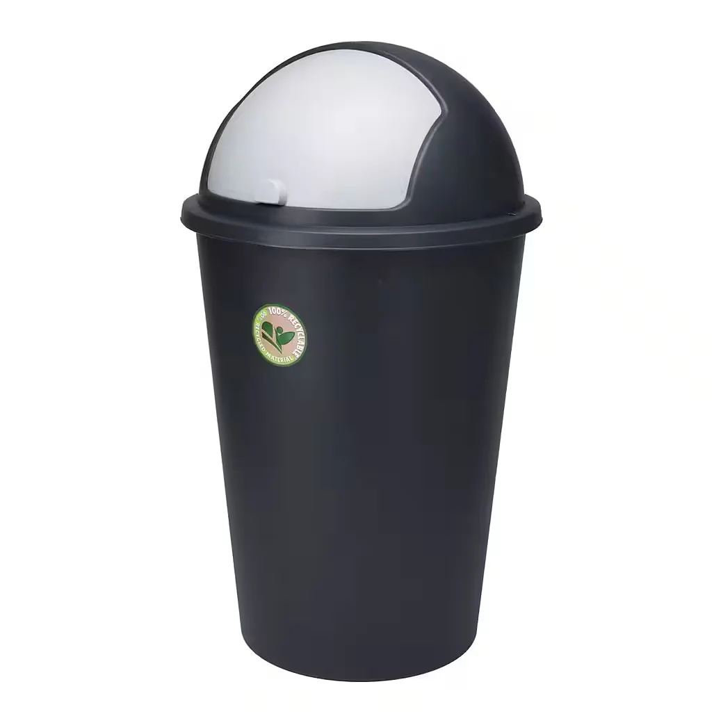 MOJAWO Aschenbecher Abfalleimer mit Schwingdeckel 50 L Mülleimer
