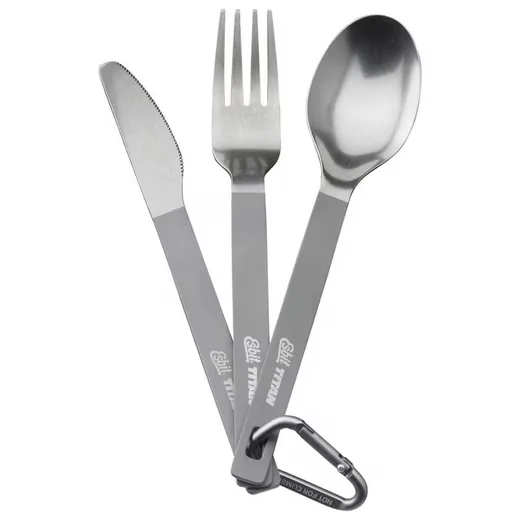 ESBIT Titan Camping Besteck-Set 3-tlg. mit Karabiner und Tasche