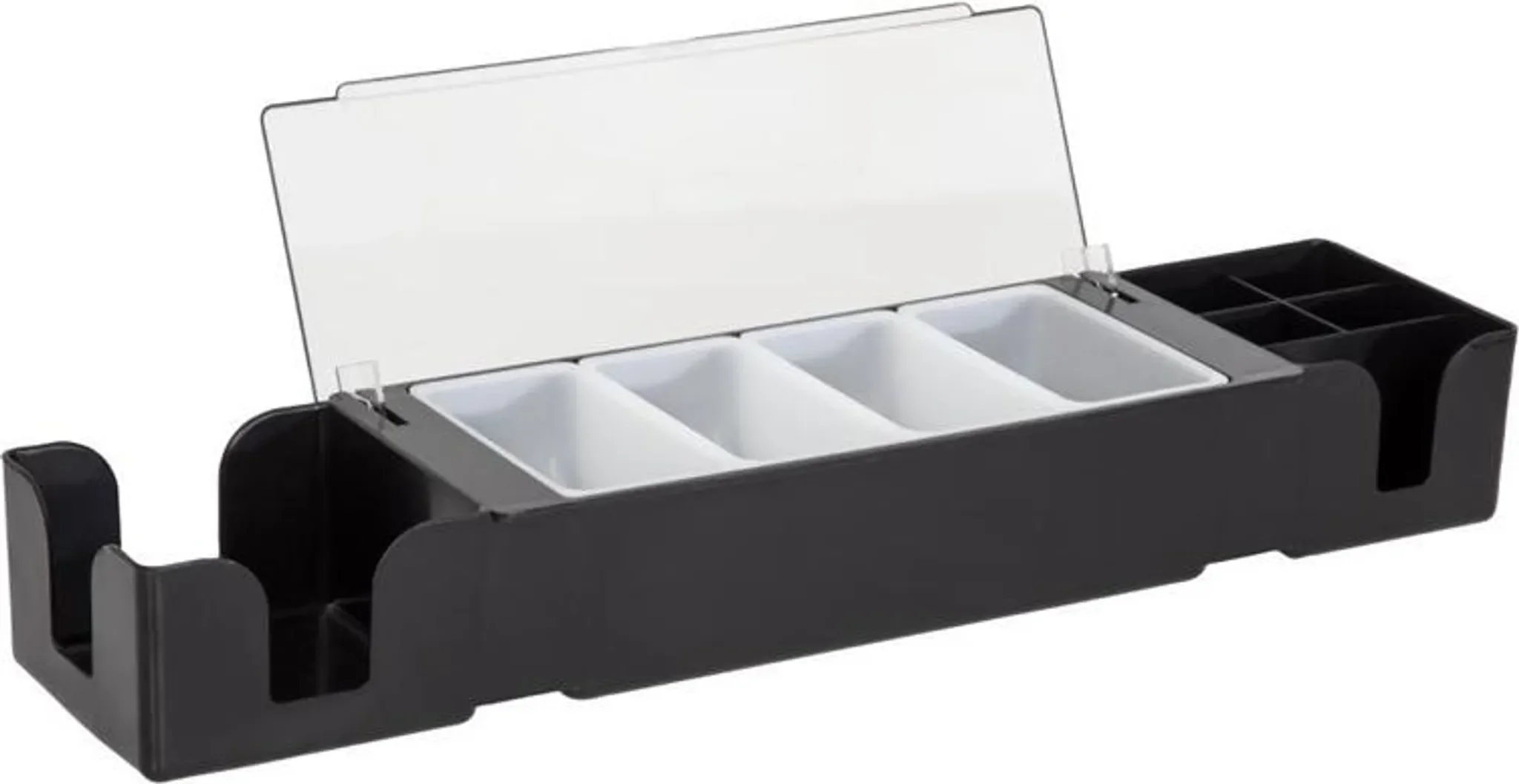Bar-Organizer mit Beilagenbehälter – mit transparentem Deckel