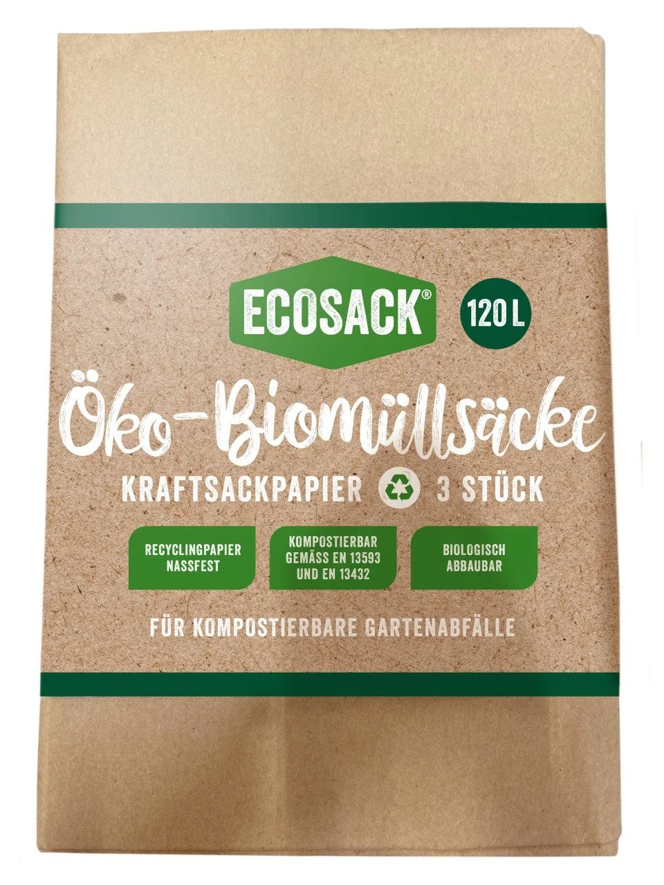 ECOSACK Müllbeutel Biomüllsäcke 120 Liter 3 Stück