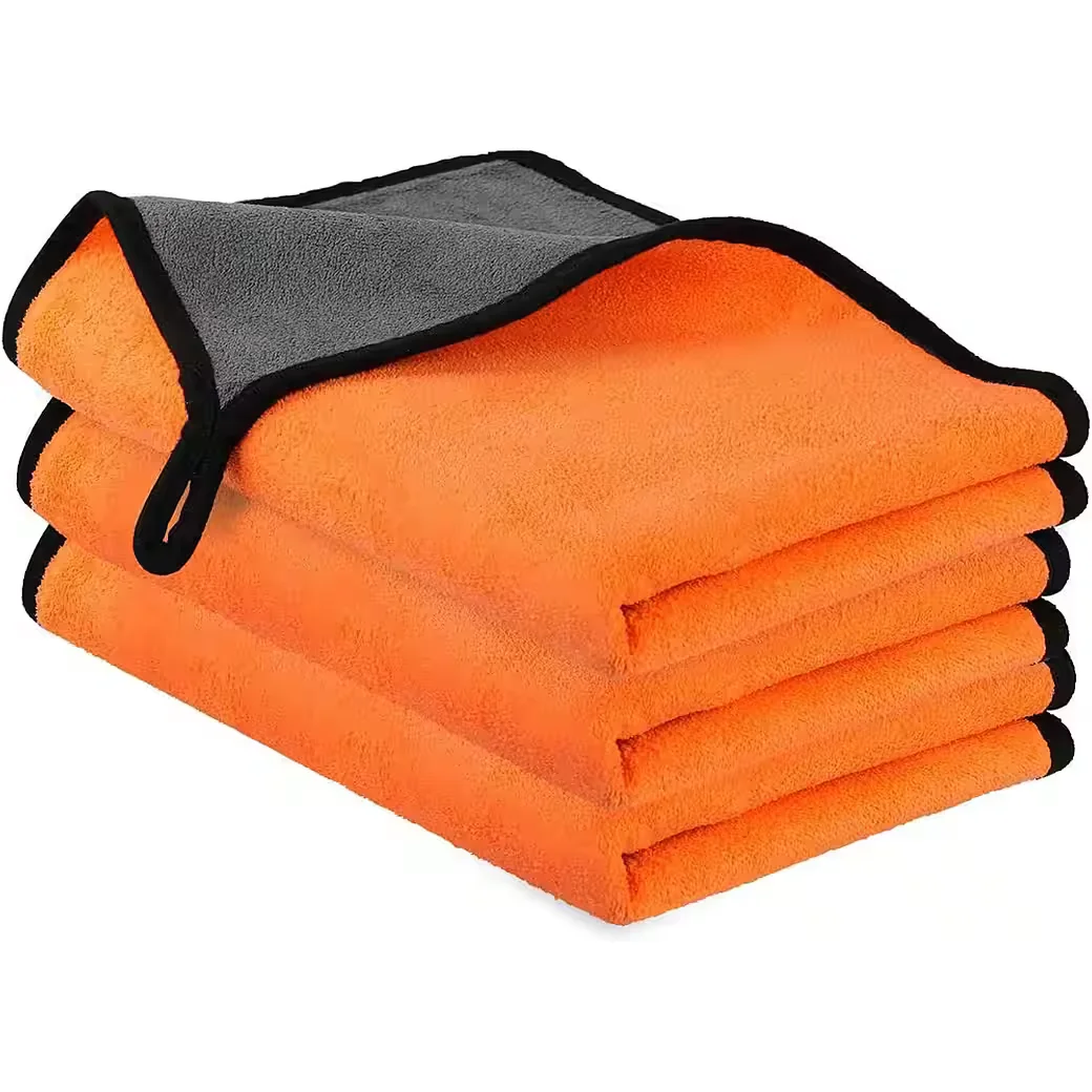 LUXUSKOLLEKTION Mikrofasertücher Auto 3er 400gsm 40x60 Orangegrau
