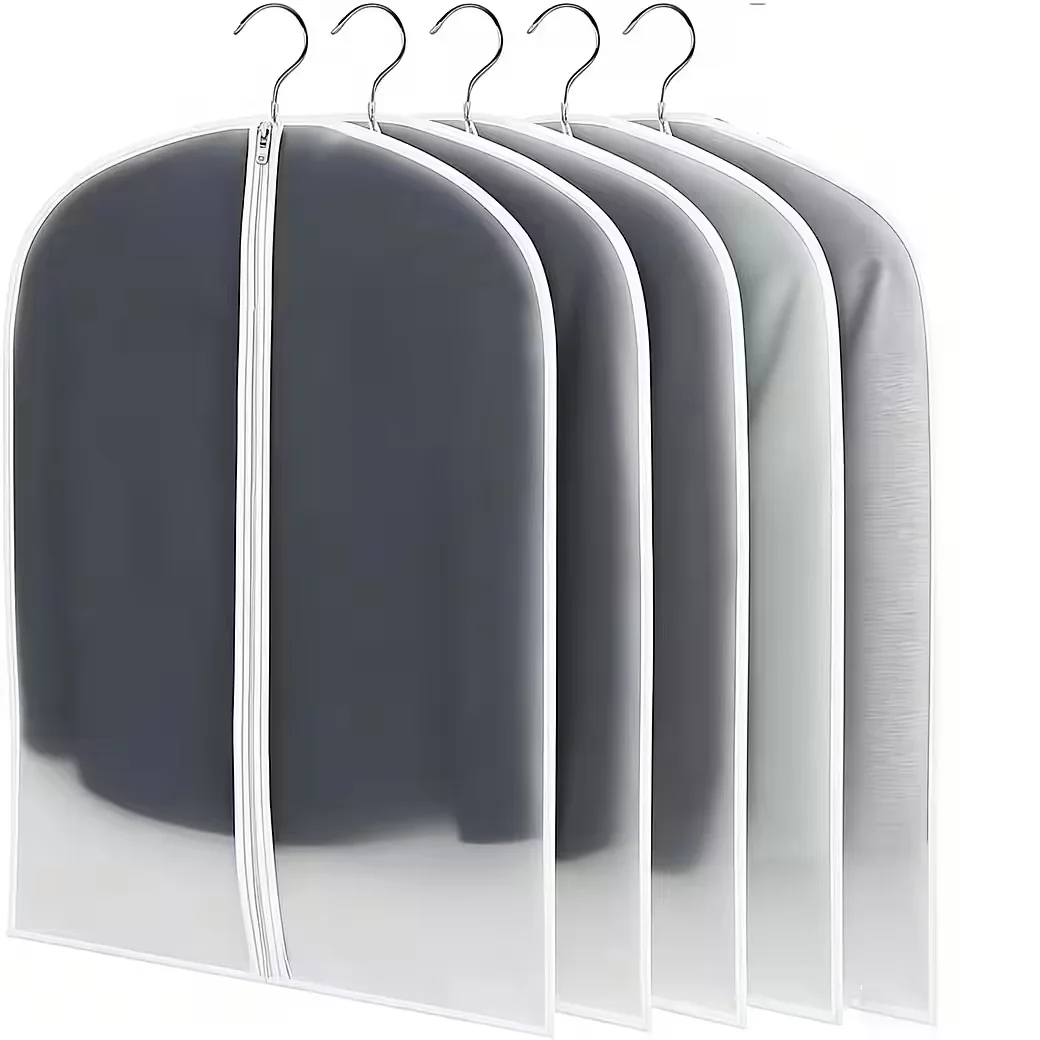 WOHNTRAUM24 Kleidersack 5er Set 60x100cm Reißverschluss Staubschutz