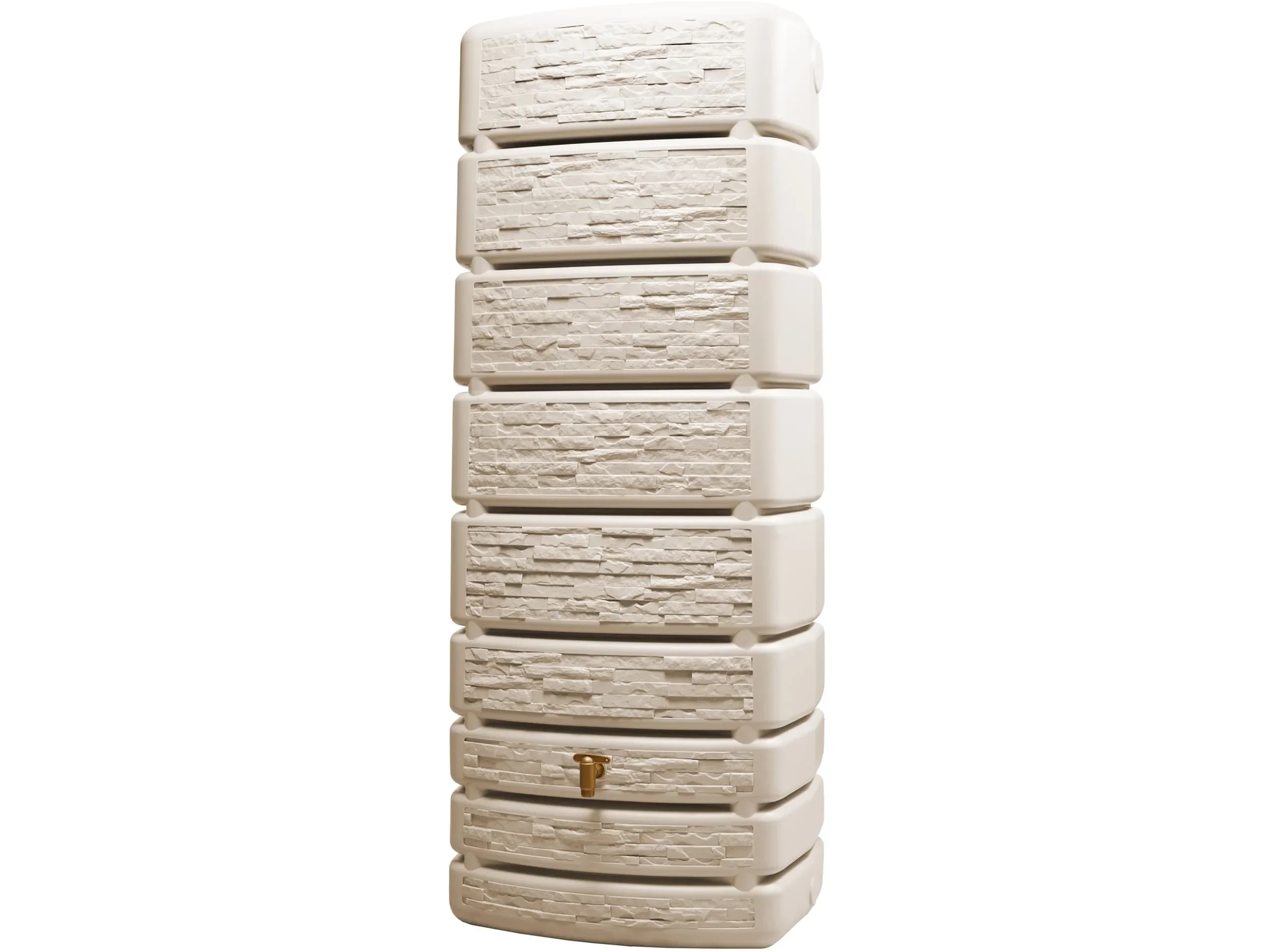 4rain Regenwassertank Wandtank Slim Stone Decor 500 l sandbeige