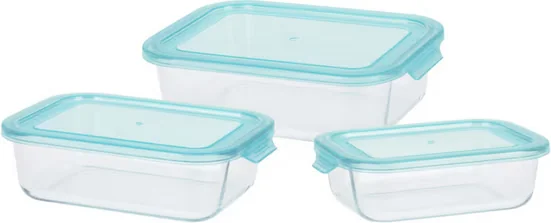KOOPMAN Frischhaltedosen Glas 3 teiliges Vorratsdosen Set