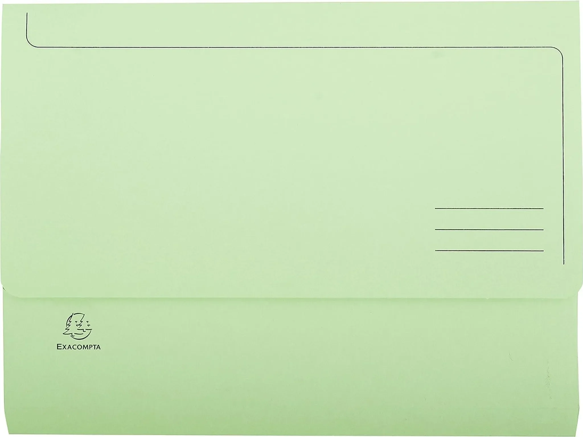 Sammelmappe A4 aus Karton – Grün, mit Verschlussklappe